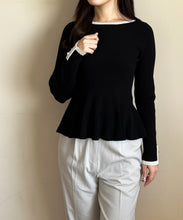 画像をギャラリービューアに読み込む, WEB限定 ペプラムラメ配色ニット/MM558307