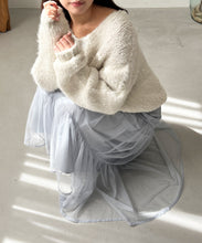 画像をギャラリービューアに読み込む, WEB限定 ニット×チュールスカートセットアップ/MM557408