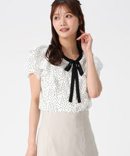 画像をギャラリービューアに読み込む, 【予約販売/4月上旬発売予定】配色リボンダブルフレア袖ブラウス/MM628102