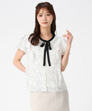 画像をギャラリービューアに読み込む, 【予約販売/4月上旬発売予定】配色リボンダブルフレア袖ブラウス/MM628102