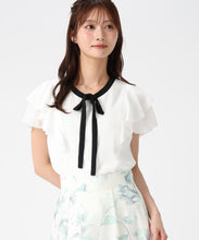 画像をギャラリービューアに読み込む, 【予約販売/4月上旬発売予定】配色リボンダブルフレア袖ブラウス/MM628102