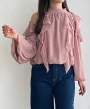 画像をギャラリービューアに読み込む, 一部店舗限定 バックリボンフリルブラウス/MM558111