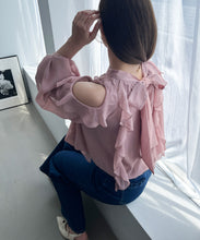 画像をギャラリービューアに読み込む, 一部店舗限定 バックリボンフリルブラウス/MM558111