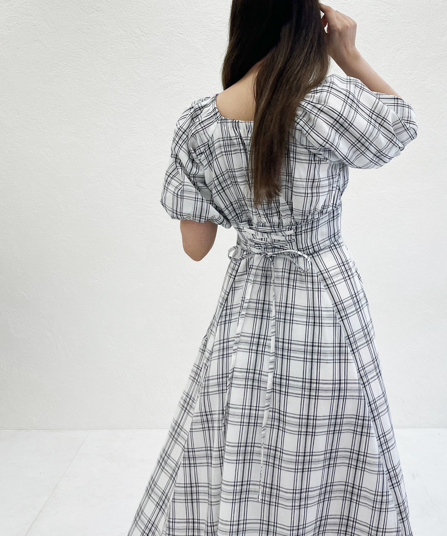 一部店舗限定】 2wayオフショルチェックフレアワンピース/MM557410