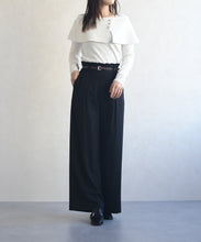 画像をギャラリービューアに読み込む, 合皮ベルト付きフリルタックワイドパンツ/MM537303