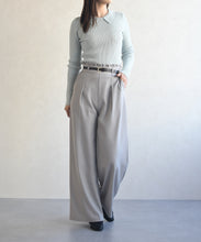 画像をギャラリービューアに読み込む, 合皮ベルト付きフリルタックワイドパンツ/MM537303