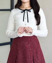 画像をギャラリービューアに読み込む, 【再入荷】フリル袖配色リボンニット/MM548309