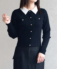 画像をギャラリービューアに読み込む, 【WEB限定予約販売/11月中旬発売予定】シャツ襟付きケーブルカーディガン/MM548410