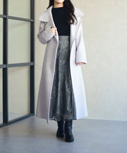 画像をギャラリービューアに読み込む, ブローチ付きスタンドカラー3wayコート/MM548606