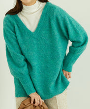 画像をギャラリービューアに読み込む, メランジVネックニットプルオーバー/MO33N06