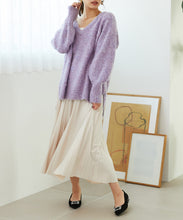 画像をギャラリービューアに読み込む, メランジVネックニットプルオーバー/MO33N06