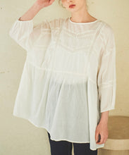 画像をギャラリービューアに読み込む, 【MADEININDIA】ピンタックレースブラウス/TT418118
