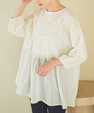 画像をギャラリービューアに読み込む, 【MADEININDIA】ピンタックレースブラウス/TT418118