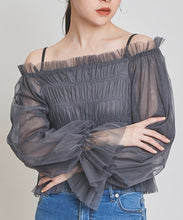 画像をギャラリービューアに読み込む, オフショル2wayチュールブラウス/TT418119