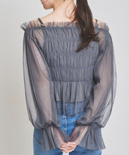画像をギャラリービューアに読み込む, オフショル2wayチュールブラウス/TT418119