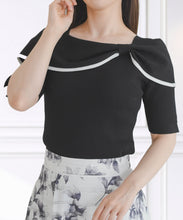 画像をギャラリービューアに読み込む, アシメリボン2way配色ケープニット/MM628310