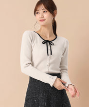 画像をギャラリービューアに読み込む, フリル袖配色リボンニット/MM548309