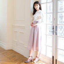 画像をギャラリービューアに読み込む, ウールライクツイルサイドベルトスカート/mm337210