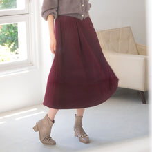 画像をギャラリービューアに読み込む, ウールライクツイルサイドベルトスカート/mm337210
