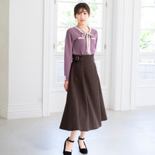 画像をギャラリービューアに読み込む, ウールライクツイルサイドベルトスカート/mm337210