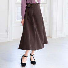 画像をギャラリービューアに読み込む, ウールライクツイルサイドベルトスカート/mm337210