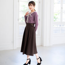 画像をギャラリービューアに読み込む, ウールライクツイルサイドベルトスカート/mm337210