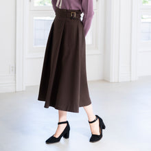 画像をギャラリービューアに読み込む, ウールライクツイルサイドベルトスカート/mm337210