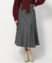 画像をギャラリービューアに読み込む, チェックシャーリングフレアスカート/mm337211