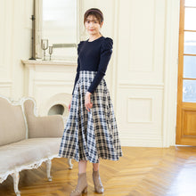 画像をギャラリービューアに読み込む, チェックレースアップドッキングワンピース/mm337417