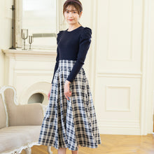 画像をギャラリービューアに読み込む, チェックレースアップドッキングワンピース/mm337417