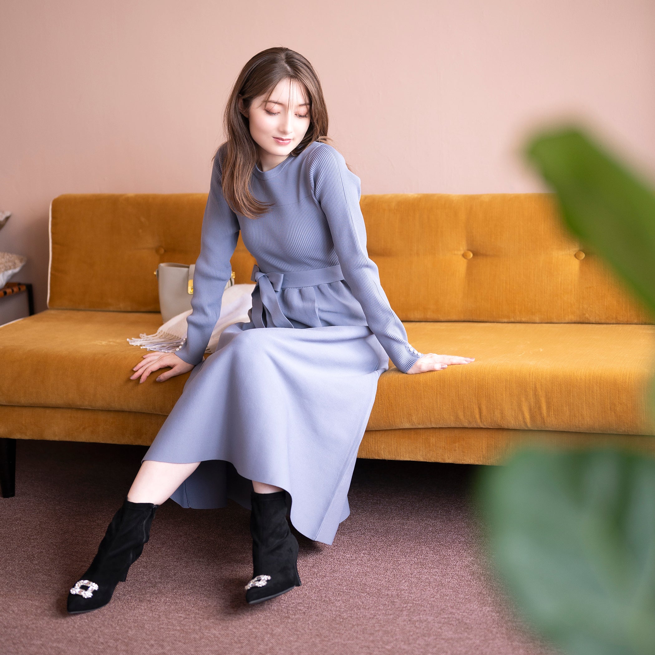 予約販売商品】スポンディッシュAラインニットワンピース/MM337424