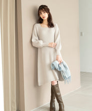 画像をギャラリービューアに読み込む, バックリボンニットミニワンピース/MM337425
