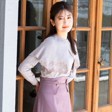 画像をギャラリービューアに読み込む, フラワー刺繍ケープニット/mm338310