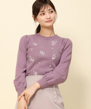 画像をギャラリービューアに読み込む, すずらんパール刺繍ニット/MM338317