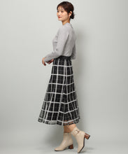 画像をギャラリービューアに読み込む, ラメ刺繍チェックスカート/MM347212