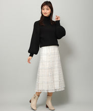 画像をギャラリービューアに読み込む, ラメ刺繍チェックスカート/MM347212