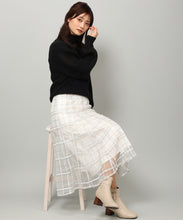 画像をギャラリービューアに読み込む, ラメ刺繍チェックスカート/MM347212