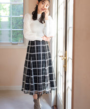 画像をギャラリービューアに読み込む, ラメ刺繍チェックスカート/MM347212