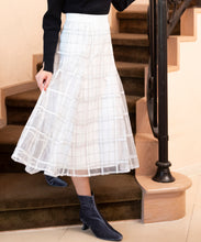 画像をギャラリービューアに読み込む, ラメ刺繍チェックスカート/MM347212