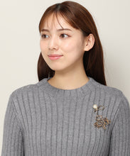 画像をギャラリービューアに読み込む, ブローチ付き成型リブニットワンピース/MM347401