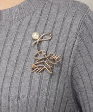 画像をギャラリービューアに読み込む, ブローチ付き成型リブニットワンピース/MM347401