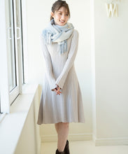 画像をギャラリービューアに読み込む, ブローチ付き成型リブニットワンピース/MM347401
