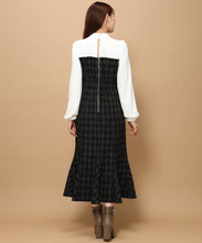 画像をギャラリービューアに読み込む, ラメツイードビスチェ風ドッキングワンピース/MM347403