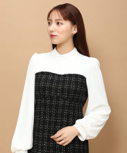 画像をギャラリービューアに読み込む, ラメツイードビスチェ風ドッキングワンピース/MM347403