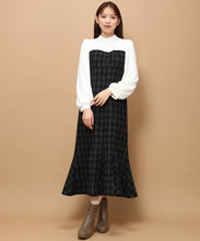 画像をギャラリービューアに読み込む, ラメツイードビスチェ風ドッキングワンピース/MM347403