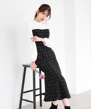 画像をギャラリービューアに読み込む, ラメツイードビスチェ風ドッキングワンピース/MM347403