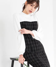 画像をギャラリービューアに読み込む, ラメツイードビスチェ風ドッキングワンピース/MM347403