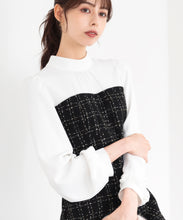 画像をギャラリービューアに読み込む, ラメツイードビスチェ風ドッキングワンピース/MM347403