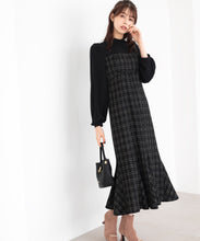 画像をギャラリービューアに読み込む, ラメツイードビスチェ風ドッキングワンピース/MM347403