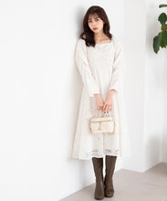 画像をギャラリービューアに読み込む, レース袖コンシャスワンピース/MM347406